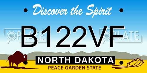 B122VF North Dakota License Plate