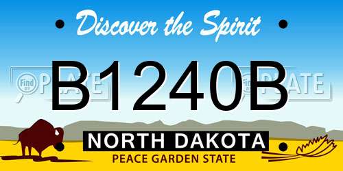 B1240B North Dakota License Plate