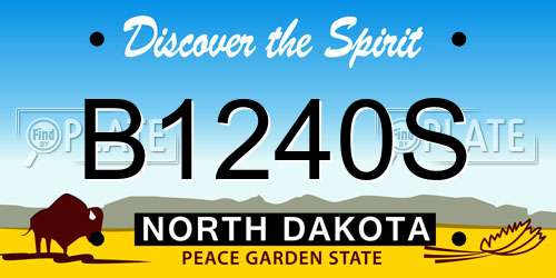 B1240S North Dakota License Plate