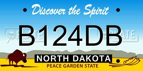 B124DB North Dakota License Plate