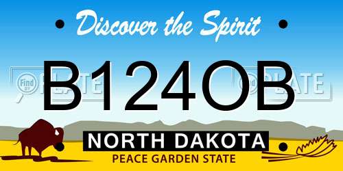 B124OB North Dakota License Plate