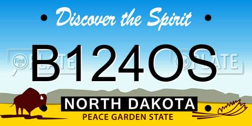 B124OS North Dakota License Plate