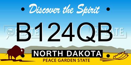 B124QB North Dakota License Plate