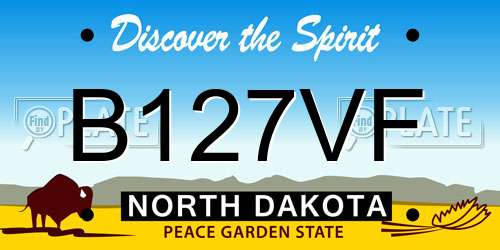 B127VF North Dakota License Plate