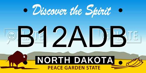 B12ADB North Dakota License Plate