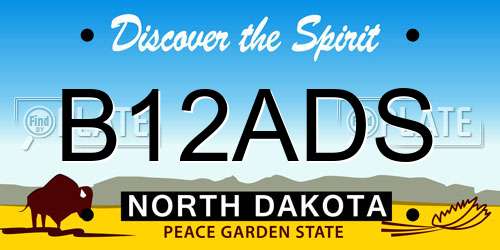 B12ADS North Dakota License Plate