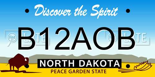 B12AOB North Dakota License Plate