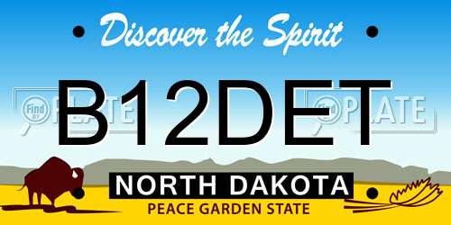 B12DET North Dakota License Plate
