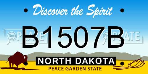 B1507B North Dakota License Plate