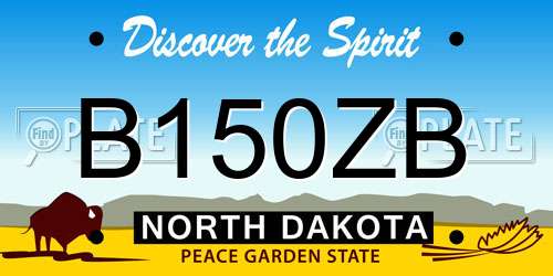 B150ZB North Dakota License Plate