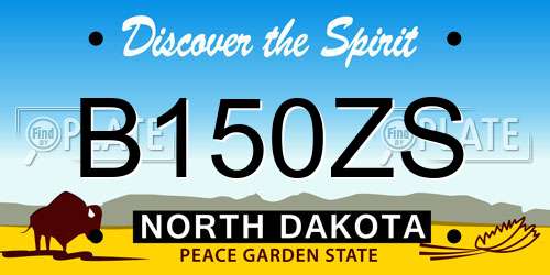 B150ZS North Dakota License Plate