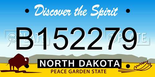 B152279 North Dakota License Plate