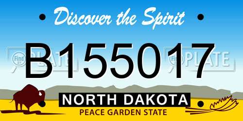 B155017 North Dakota License Plate