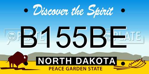 B155BE North Dakota License Plate
