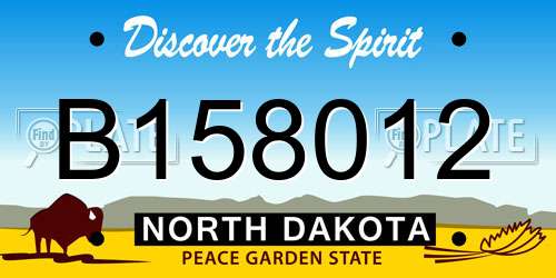 B158012 North Dakota License Plate