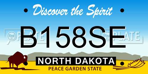 B158SE North Dakota License Plate