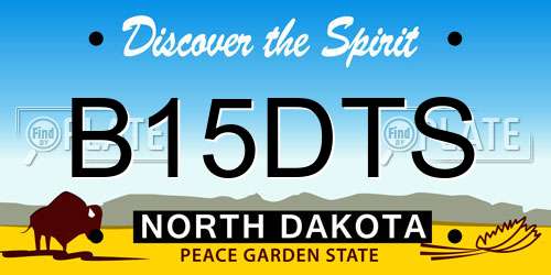 B15DTS North Dakota License Plate