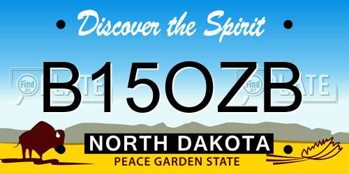B15OZB North Dakota License Plate