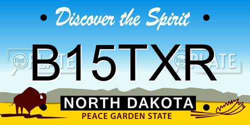 B15TXR North Dakota License Plate