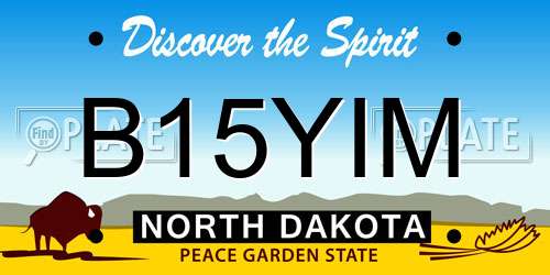 B15YIM North Dakota License Plate