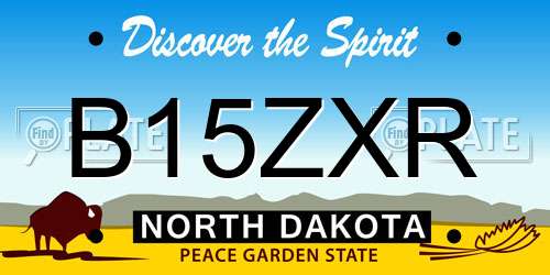 B15ZXR North Dakota License Plate