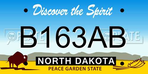 B163AB North Dakota License Plate