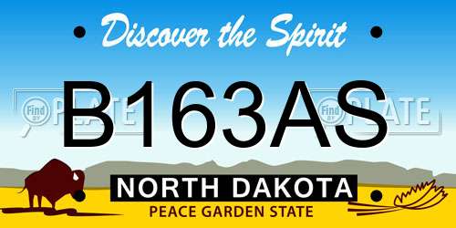 B163AS North Dakota License Plate