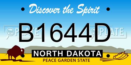 B1644D North Dakota License Plate
