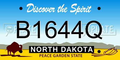 B1644Q North Dakota License Plate