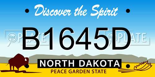 B1645D North Dakota License Plate