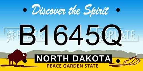 B1645Q North Dakota License Plate