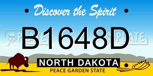 B1648D North Dakota License Plate
