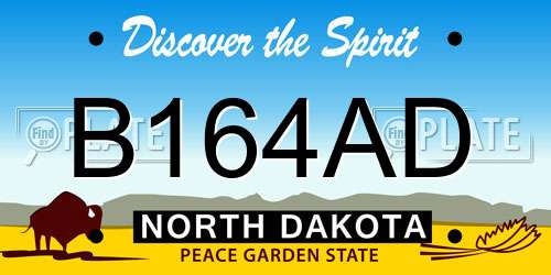 B164AD North Dakota License Plate