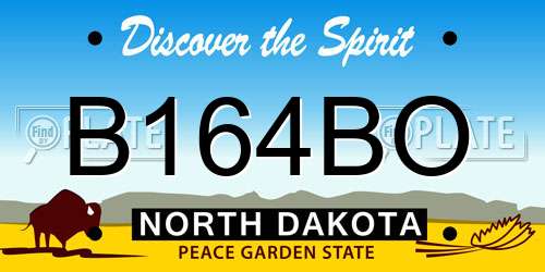 B164BO North Dakota License Plate