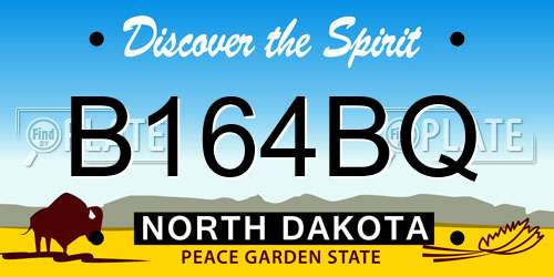 B164BQ North Dakota License Plate