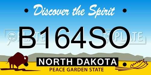 B164SO North Dakota License Plate