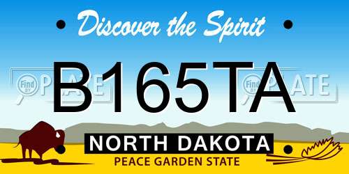B165TA North Dakota License Plate