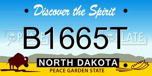 B1665T North Dakota License Plate