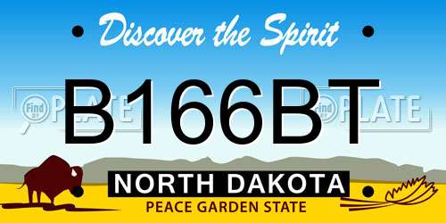 B166BT North Dakota License Plate