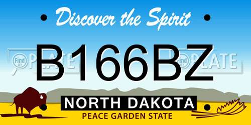 B166BZ North Dakota License Plate