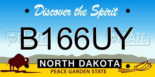 B166UY North Dakota License Plate