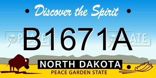 B1671A North Dakota License Plate
