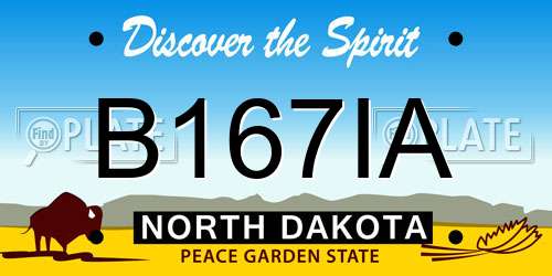 B167IA North Dakota License Plate