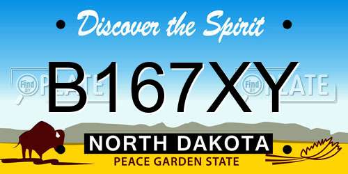 B167XY North Dakota License Plate