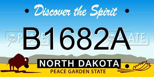 B1682A North Dakota License Plate