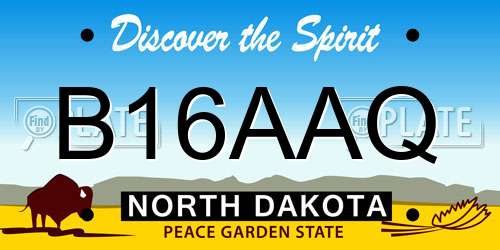 B16AAQ North Dakota License Plate