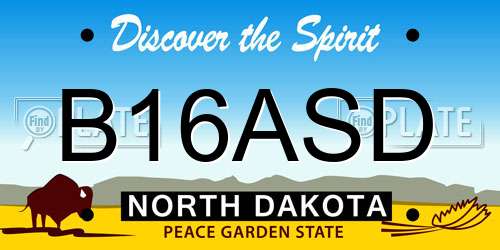 B16ASD North Dakota License Plate