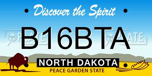 B16BTA North Dakota License Plate