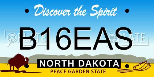 B16EAS North Dakota License Plate