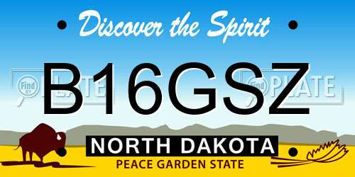 B16GSZ North Dakota License Plate
